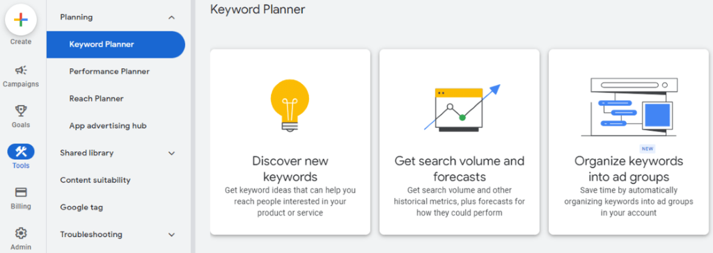 Step-by-step setup of Google Keyword Planner for keyword research beginners