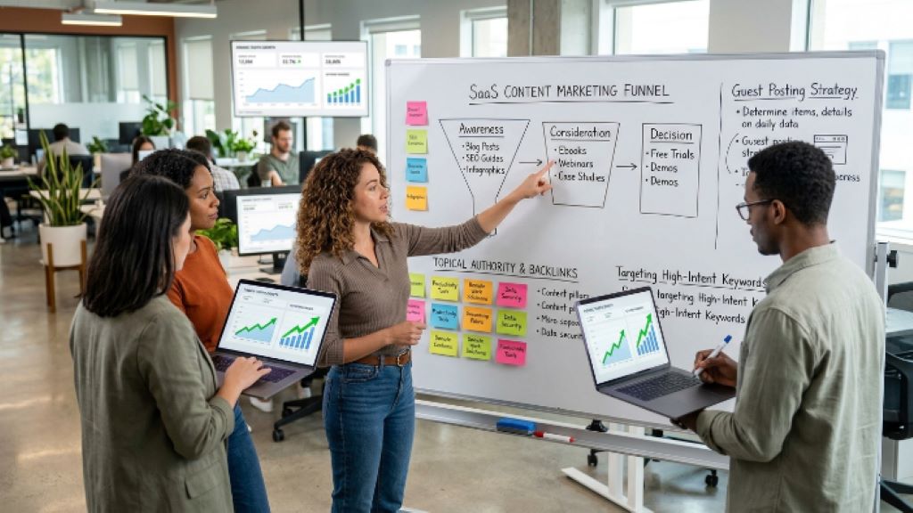 Content marketing strategy driving SaaS SEO growth and organic traffic