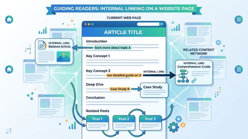 Example of internal linking strategy to help users navigate deeper into content