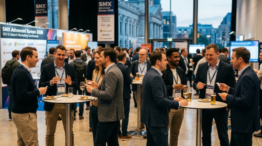 SEO professionals networking at SMX Advanced Europe conference in 2026